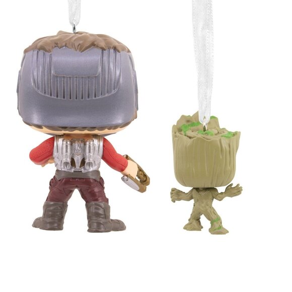 Hallmark Funko Pop! Marvel Starlord and Groot Decorative Christmas Ornament Set - Picture 2 of 11